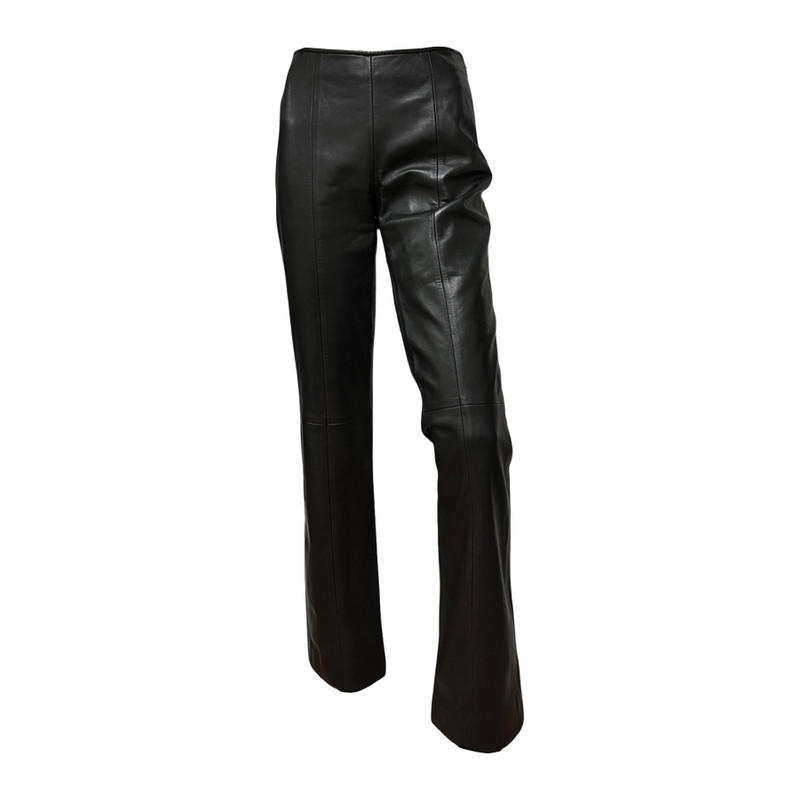 LOEWE Vintage Lamb Leather Straight Leg Pants - 1