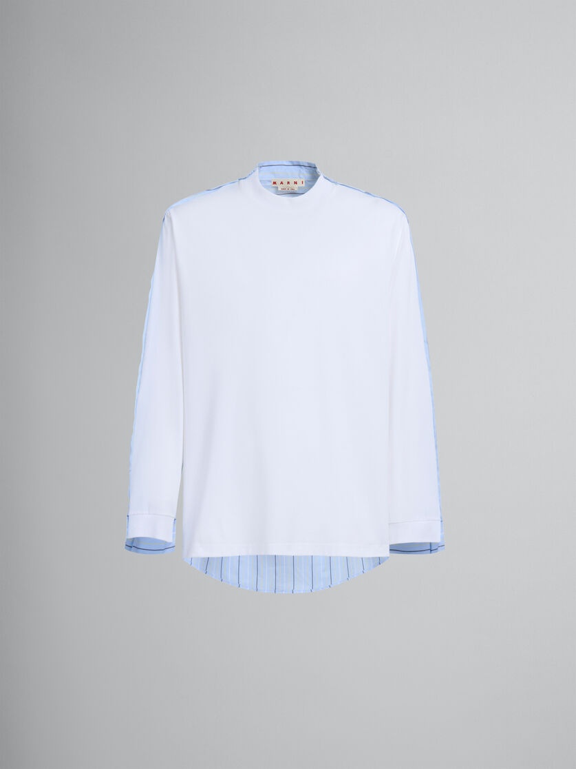 WHITE LONG-SLEEVED T-SHIRT WITH STRIPED BACK - 1