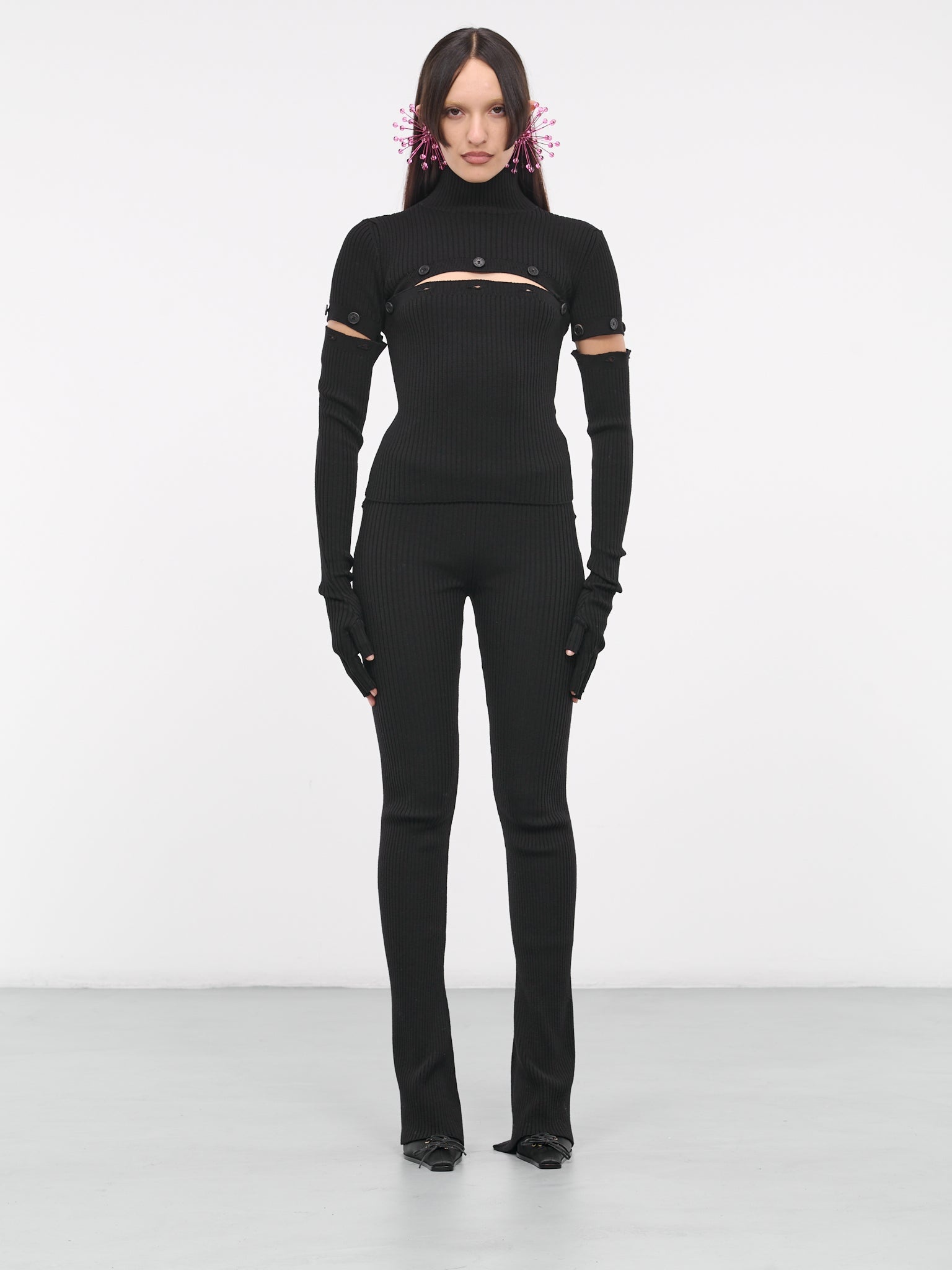 Buttoned Knit Pants - 6
