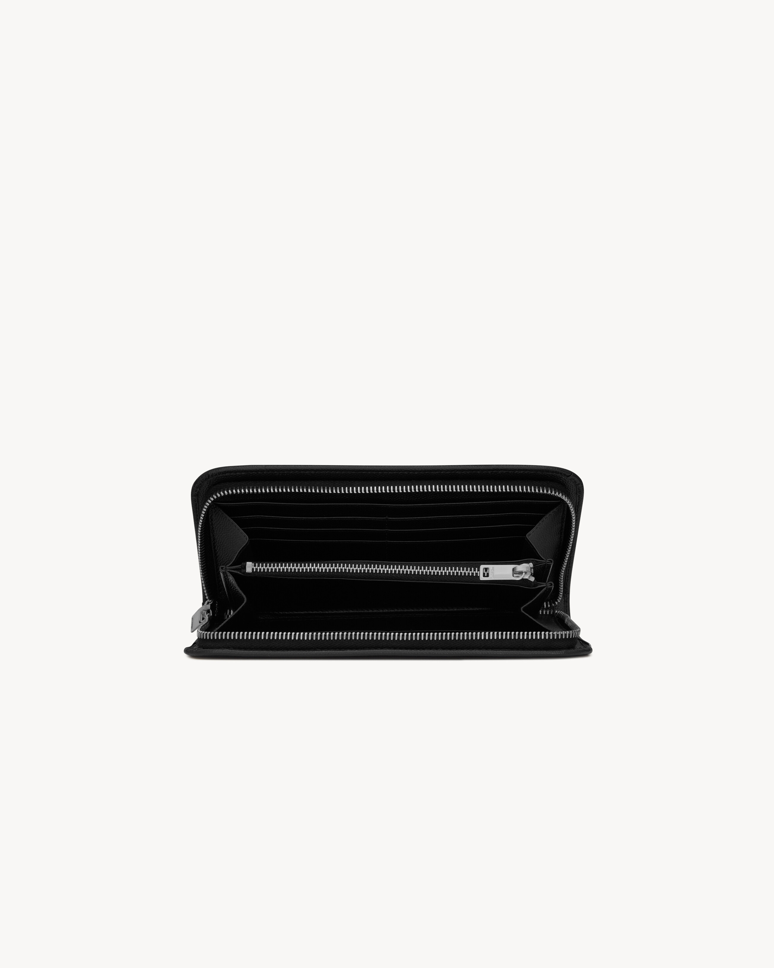 SAINT LAURENT PARIS ZIP AROUND WALLET IN GRAIN DE POUDRE EMBOSSED LEATHER - 4