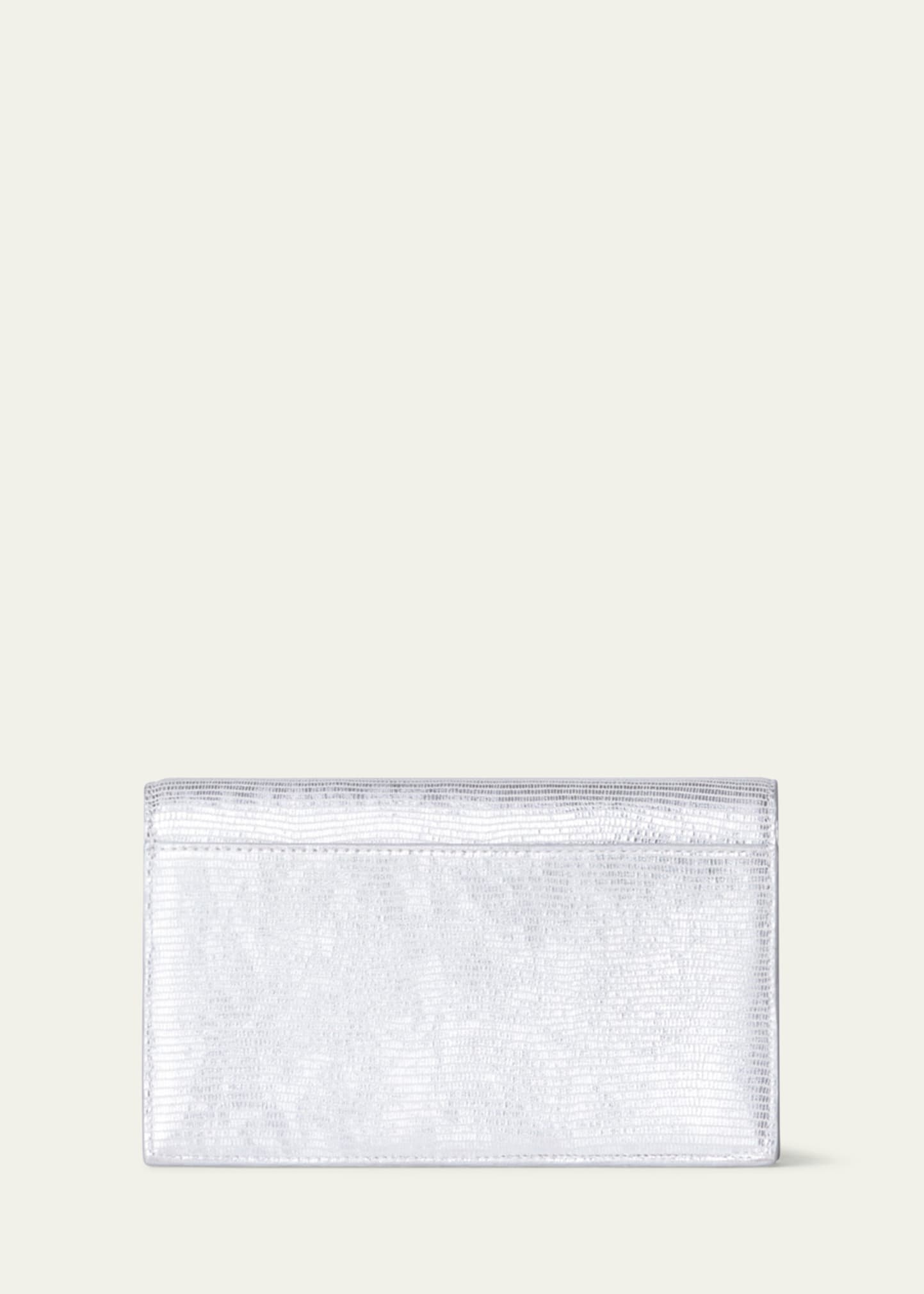 Anouk Lizard-Print Clutch Bag w/ Chain - 3