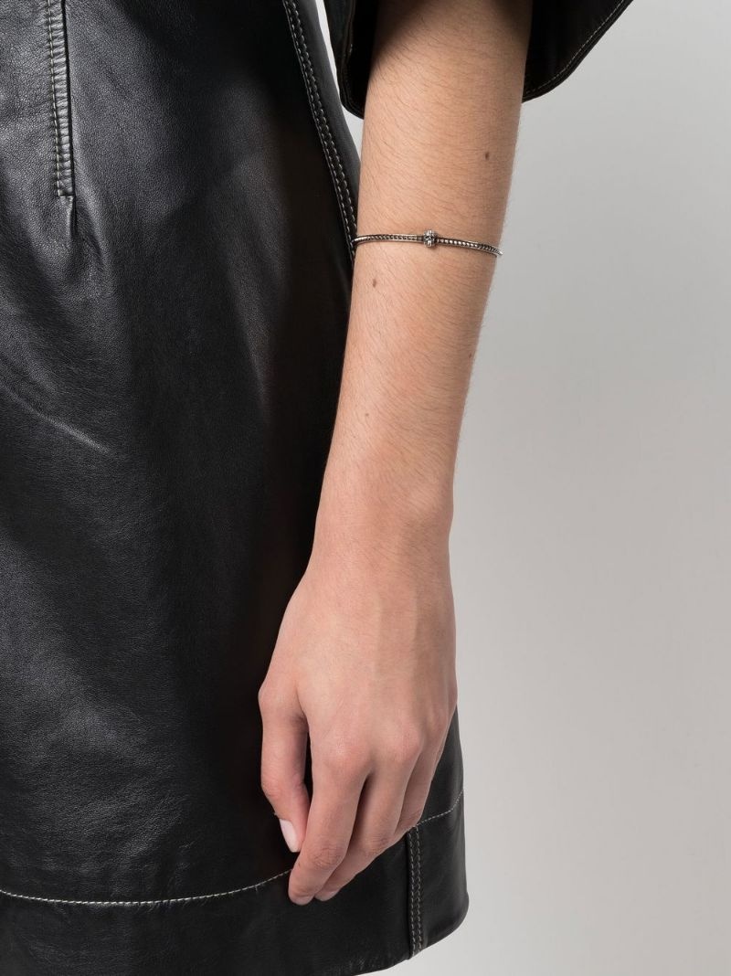 studded skull cuff bracelet - 2