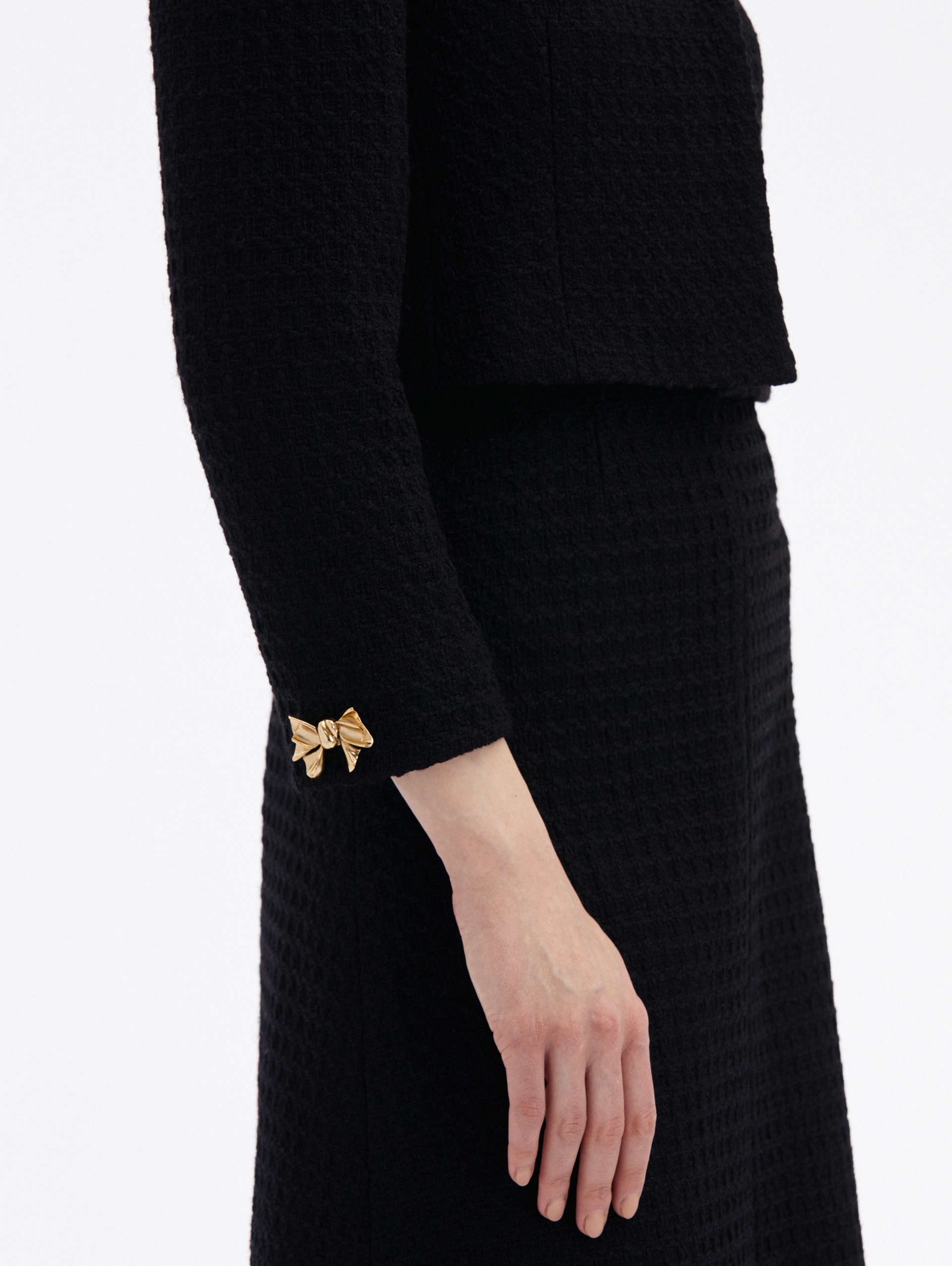 BOW BUTTON TWEED JACKET - 5