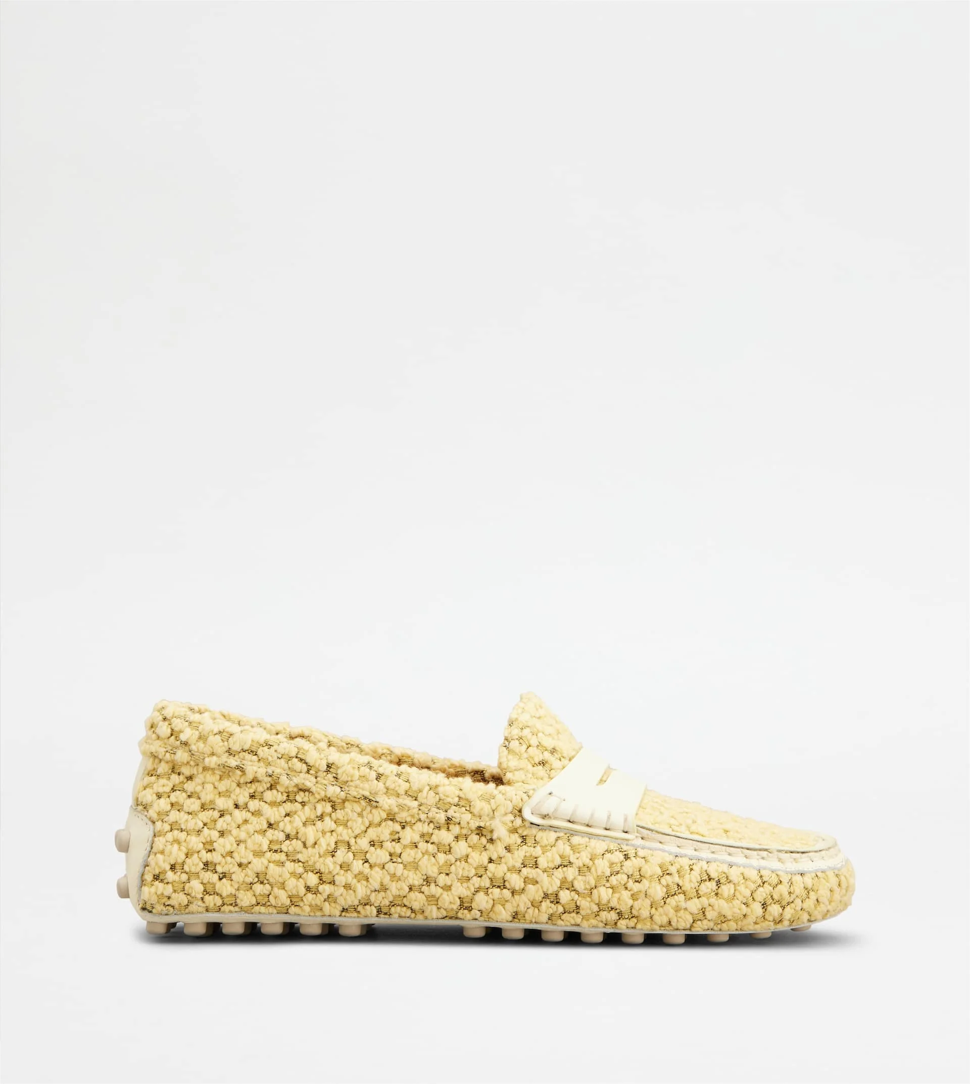 GOMMINO DRIVING SHOES IN FABRIC AND LEATHER - YELLOW - 1