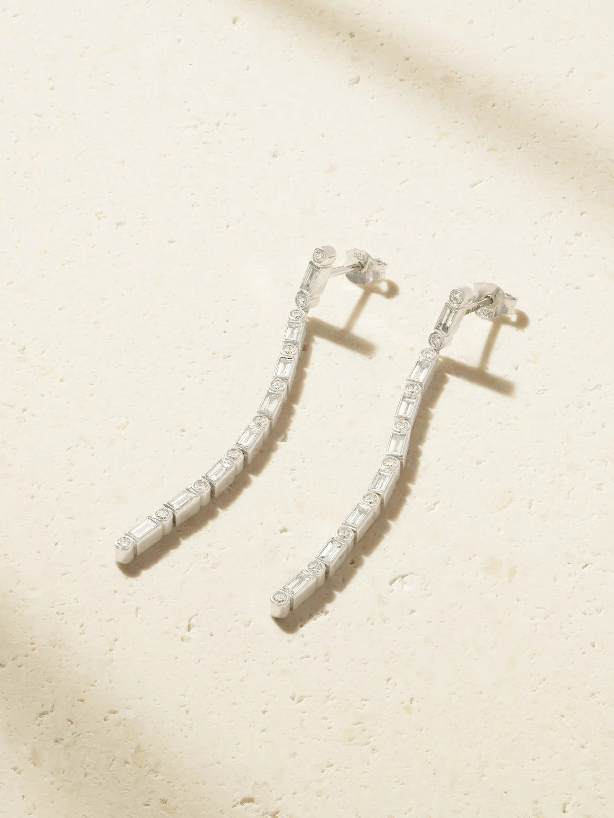14-karat White Gold Diamond Earrings - 1