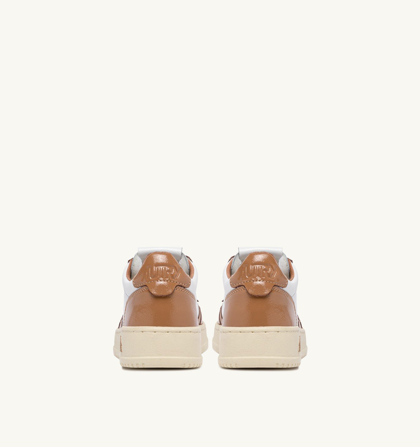 MEDALIST LOW SNEAKERS IN WHITE AND BROWN SUGAR LEATHER - 3