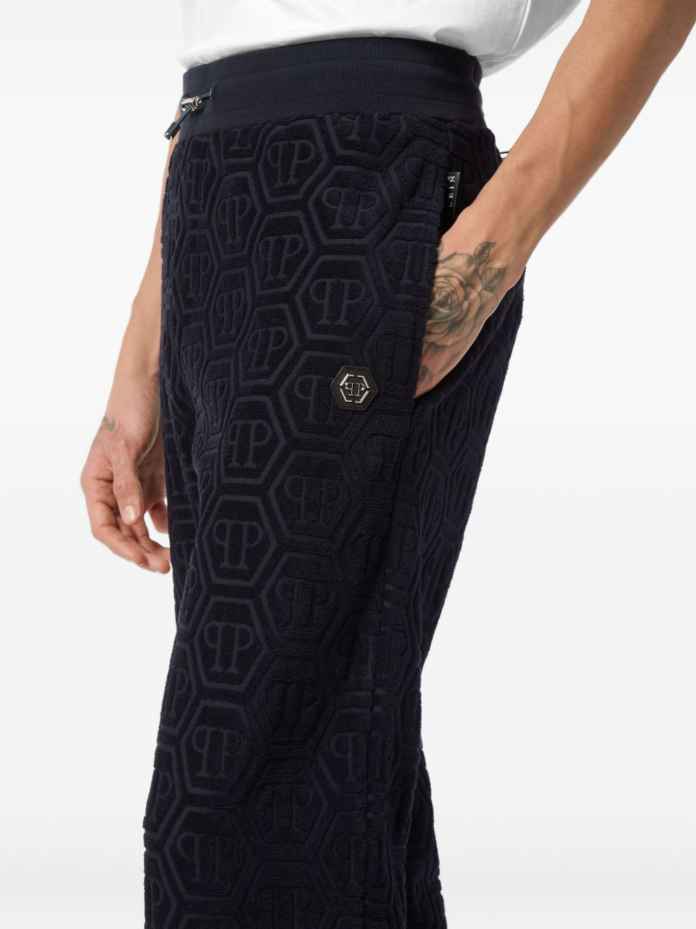 jacquard-monogram track pants - 4