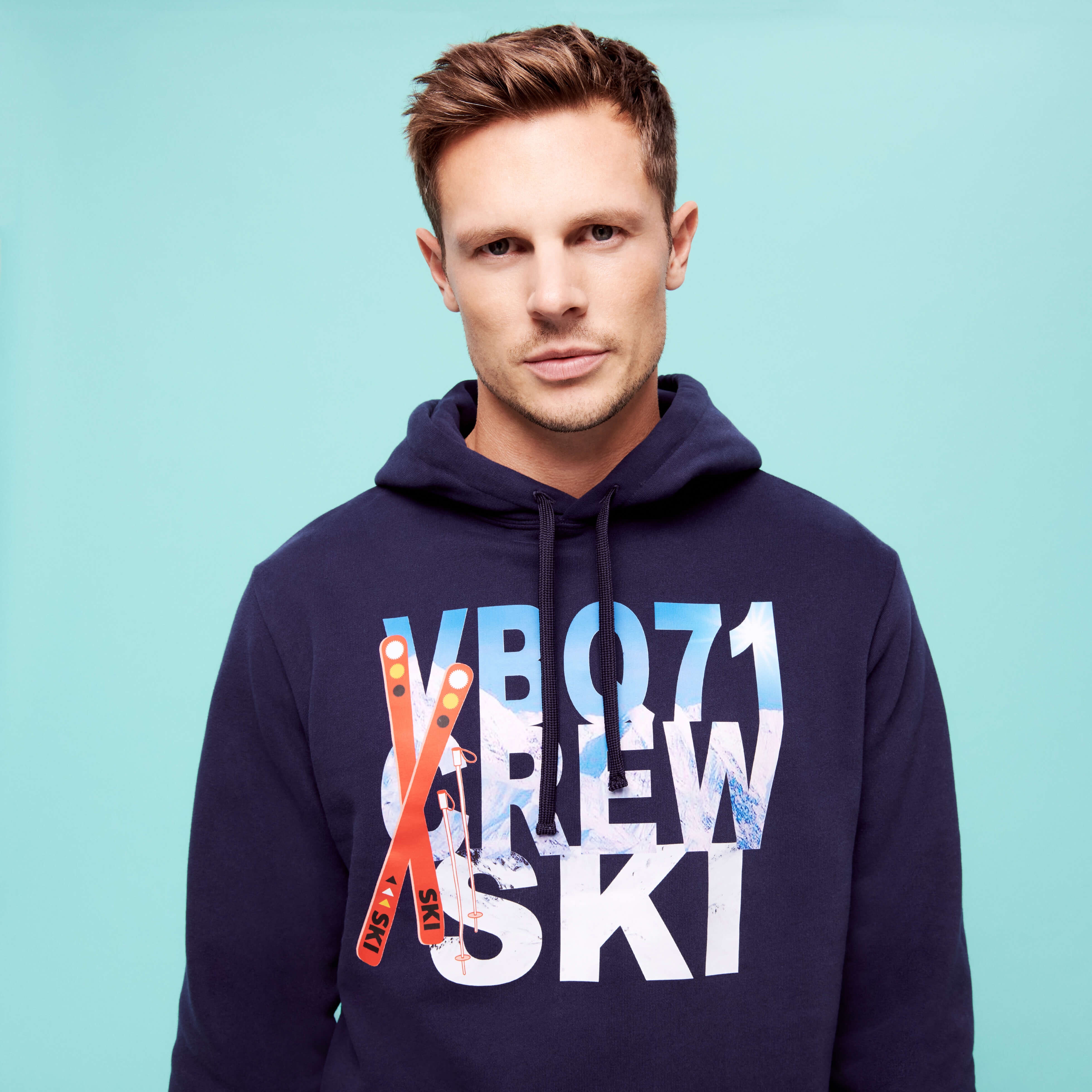 Men Cotton Hoodie Sweatshirt Ski - 5