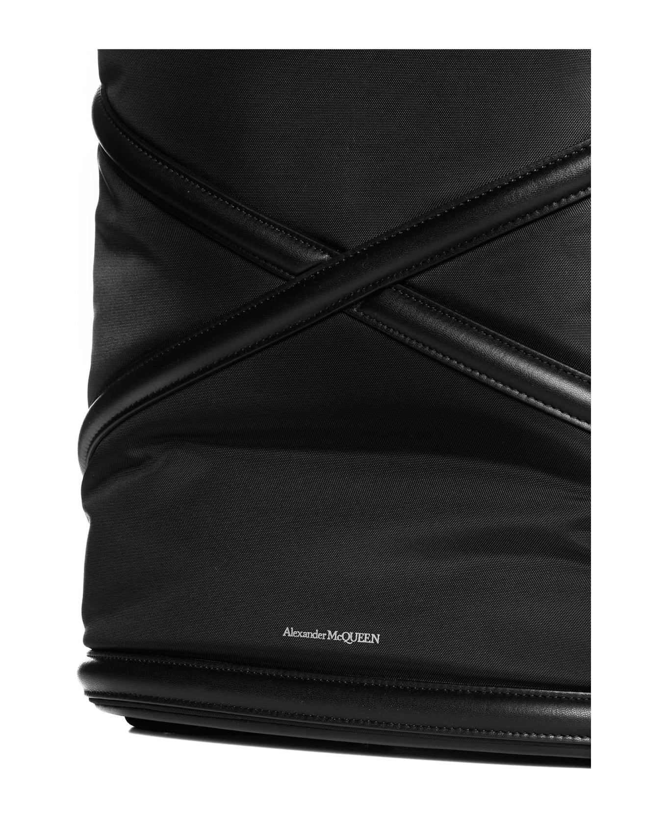 Harness Leather Details Nylon Backpack - 4