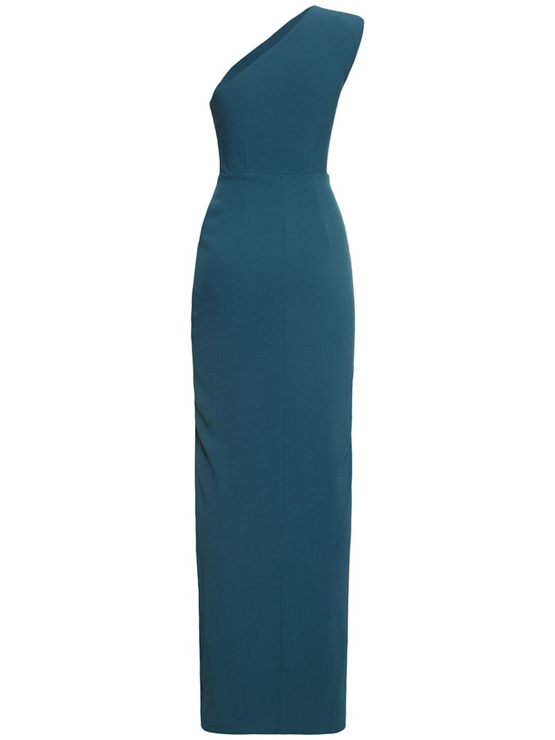 ROLAND MOURET Asymmetric satin crepe maxi dress outlook