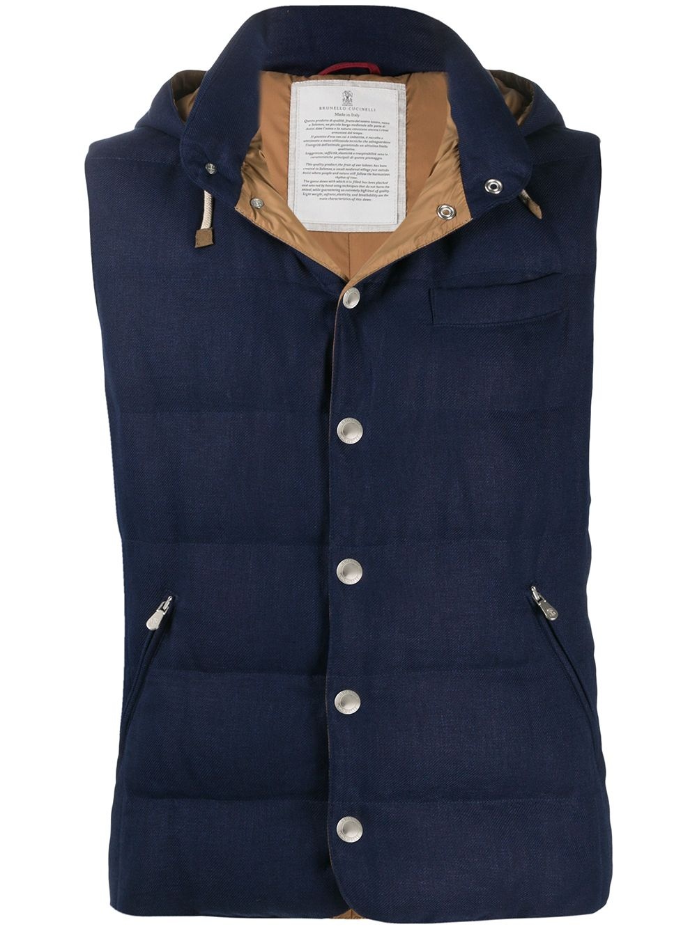 high-neck quilted gilet - 1