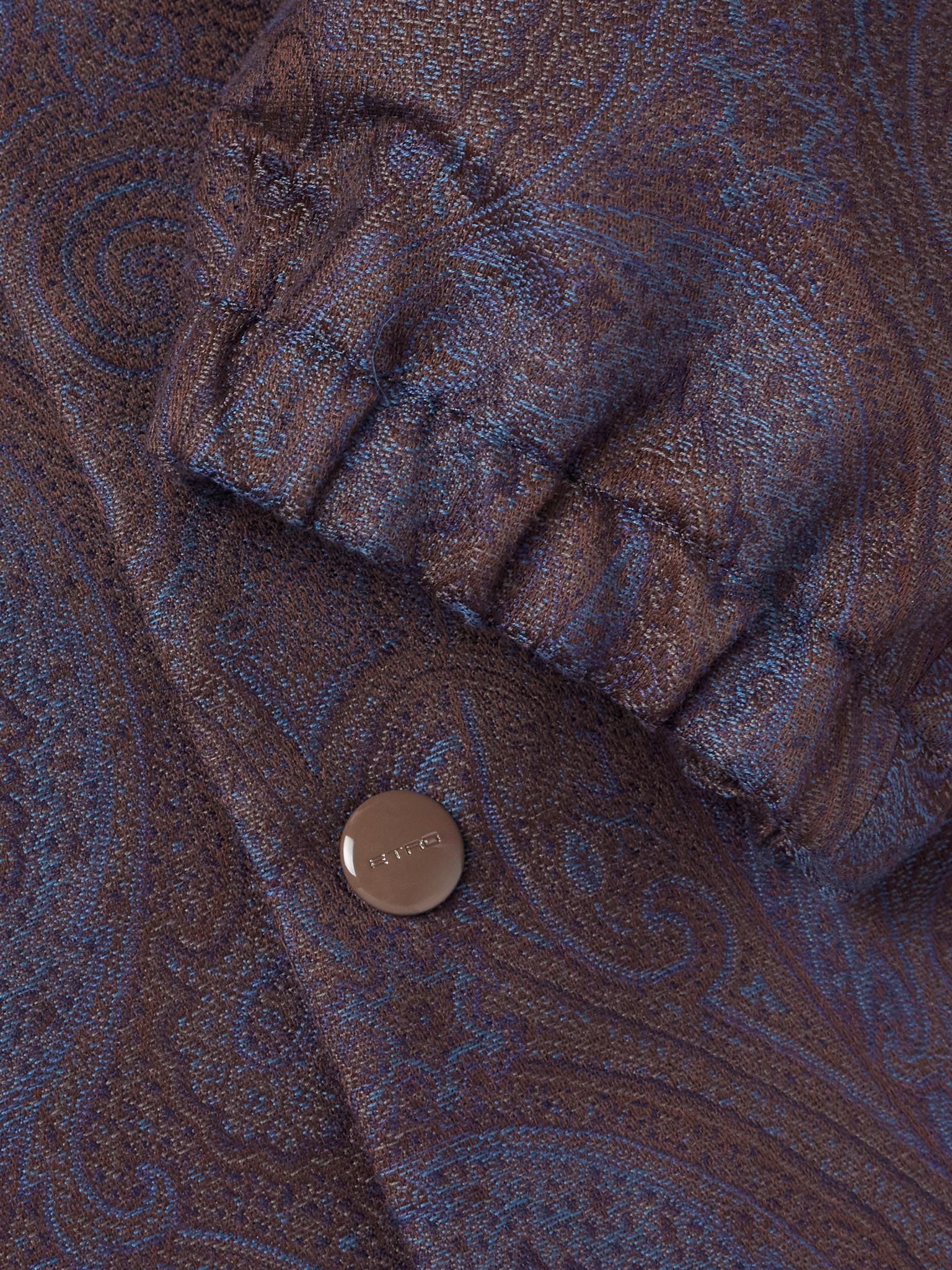 Paisley-Jacquard Cotton-Blend Overshirt Blue - 5