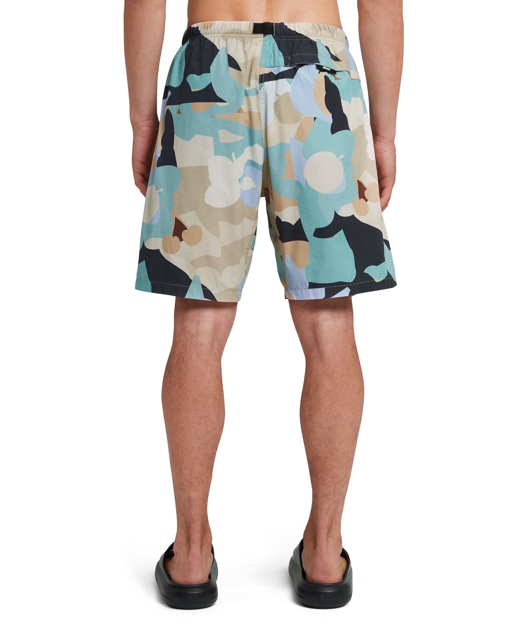 Poplin cotton shorts with "Geo Camo" print - 3