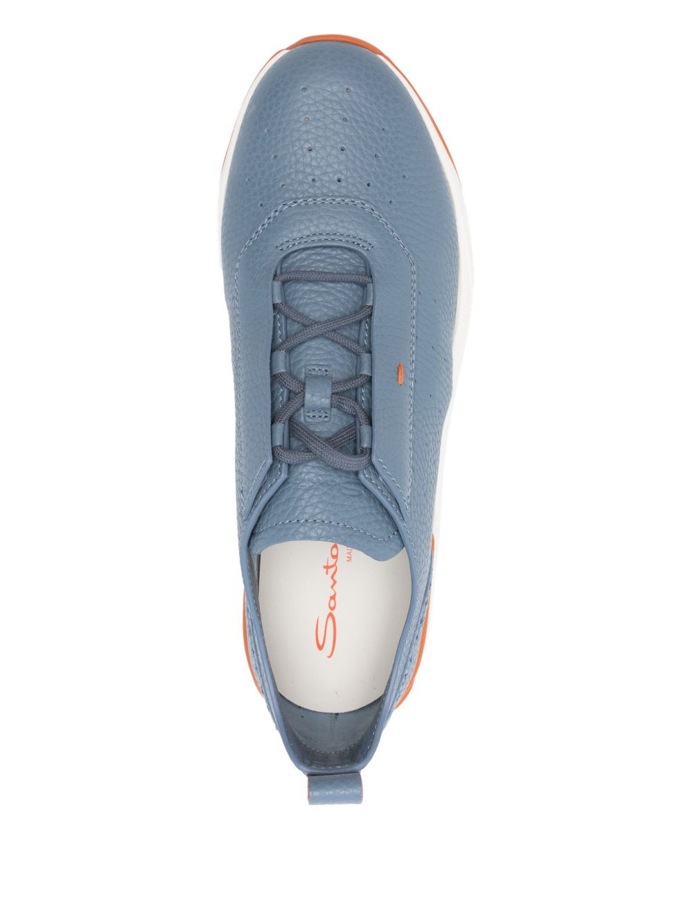 perforated-design leather sneakers - 4