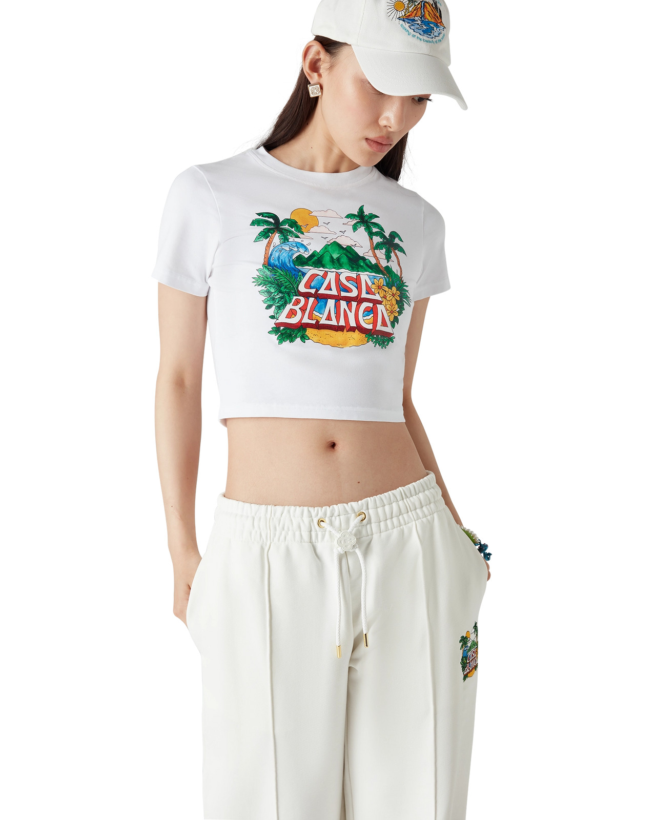 Casa Beach Wave Cropped T-Shirt | Casablanca Paris - 4