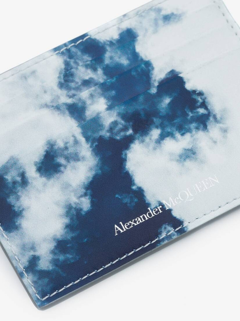 Alexander McQueen Men's Blue Sky Card Holder in White/blue outlook