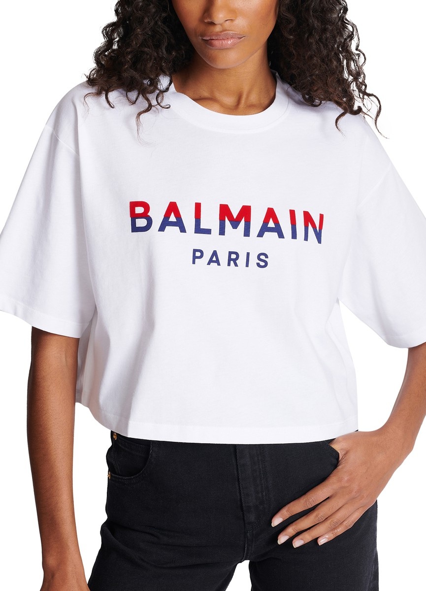 Balmain Paris flocked short t-shirt - 5