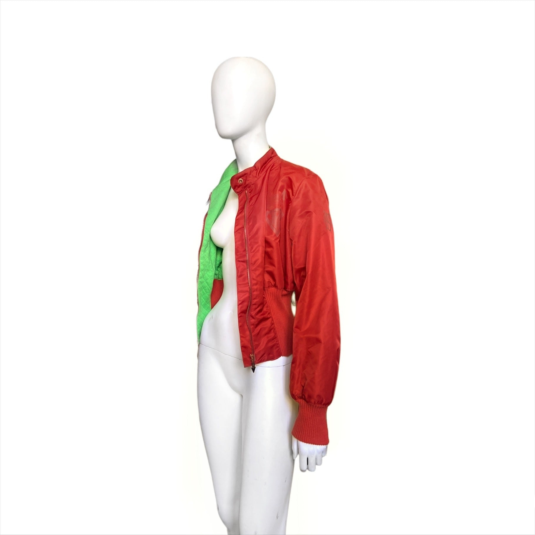 Jean Paul Gaultier ss95 “safe sex”  red corset cropped bomber - 5