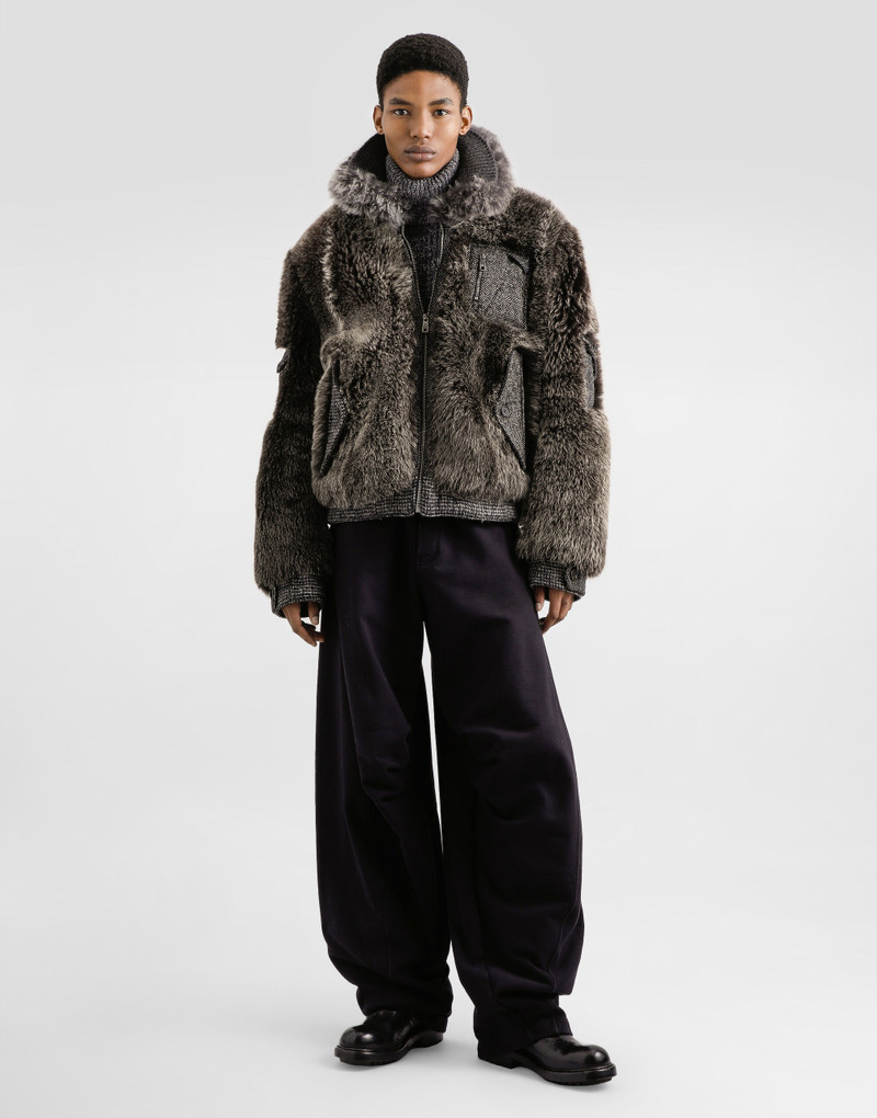 Dolce & Gabbana Single-breasted shearling coat outlook