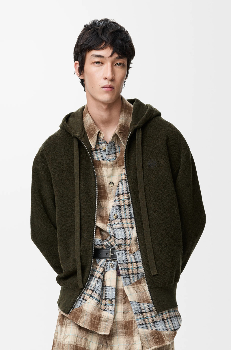 Anagram zip-up hoodie in wool 4