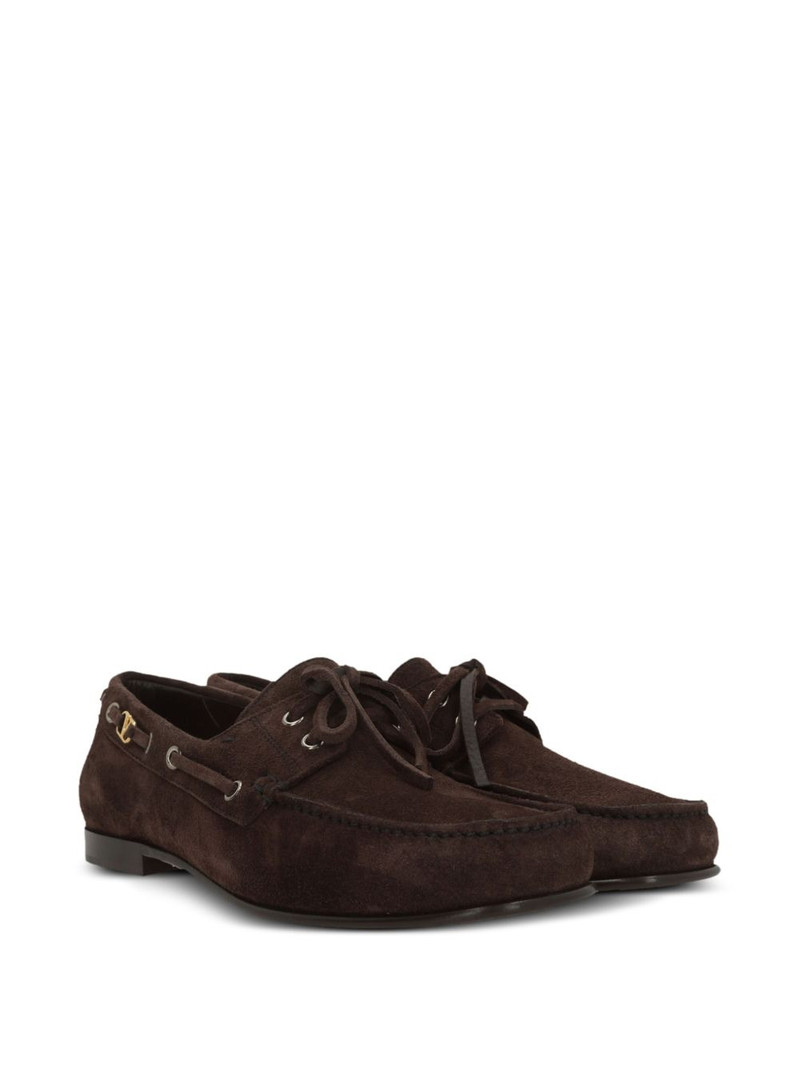 Valentino lace-up leather boat shoes outlook
