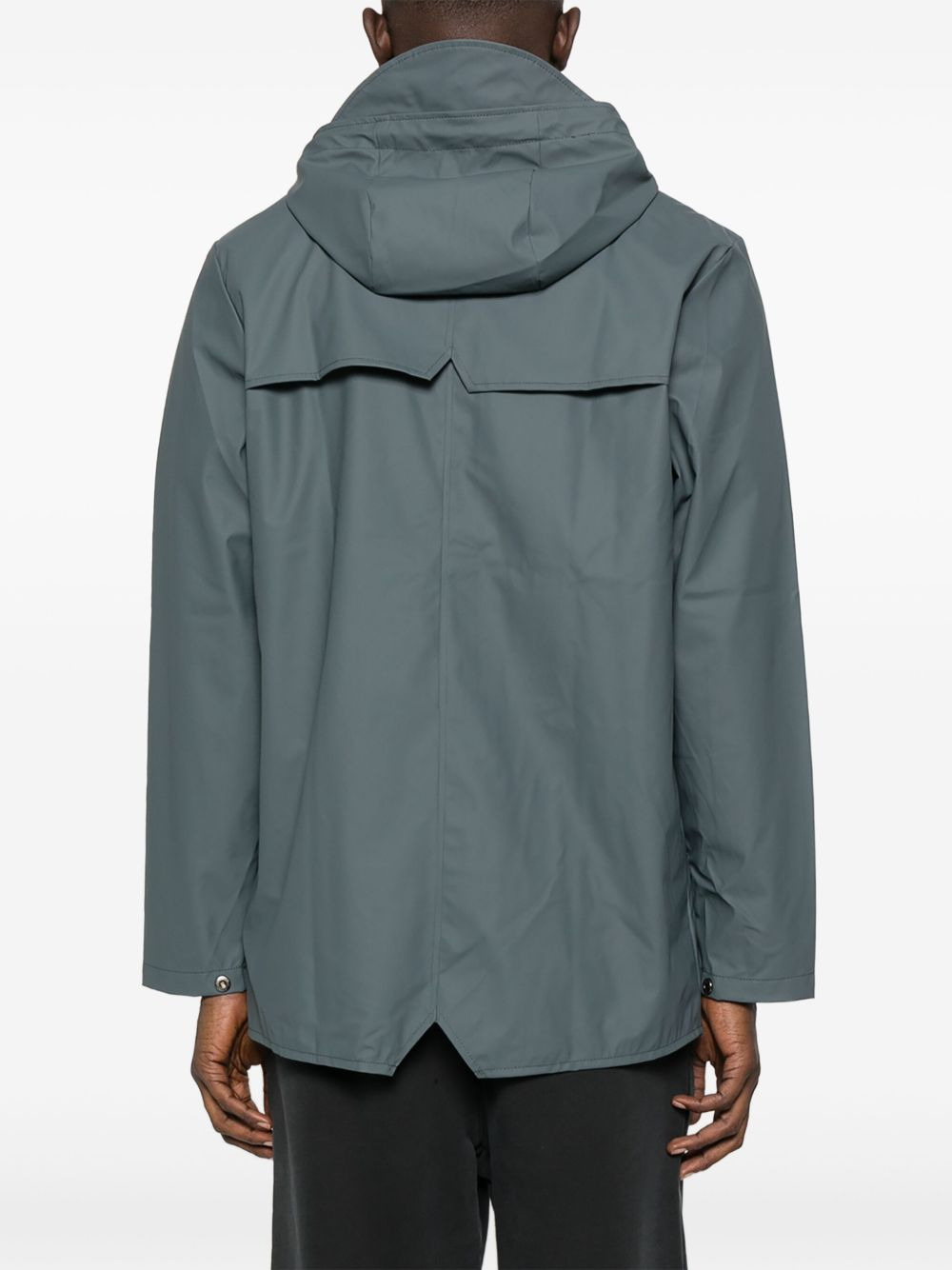 snap-button hooded raincoat - 4