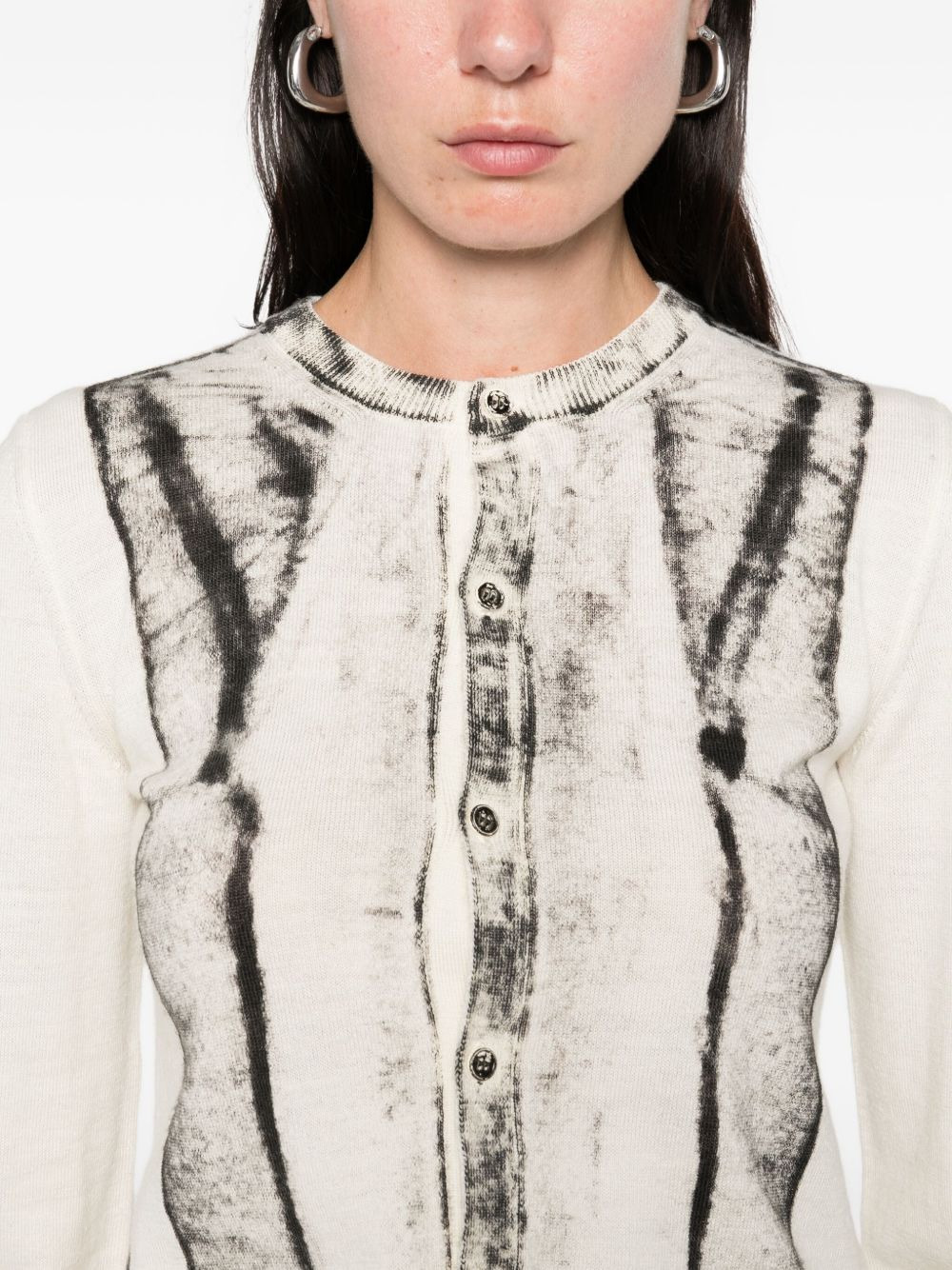 cardigan-print jumper - 5