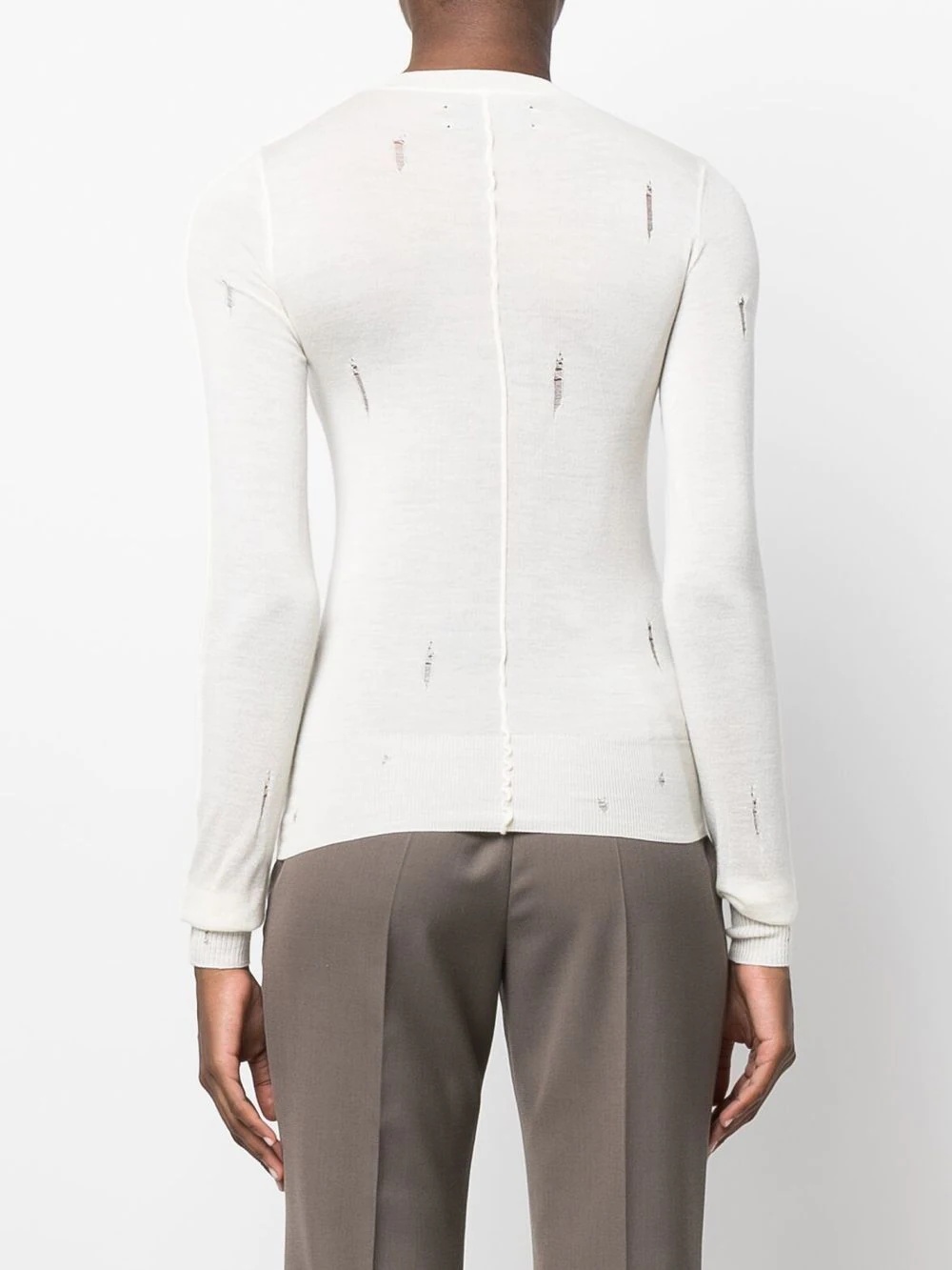 distressed cashmere jumper - 4