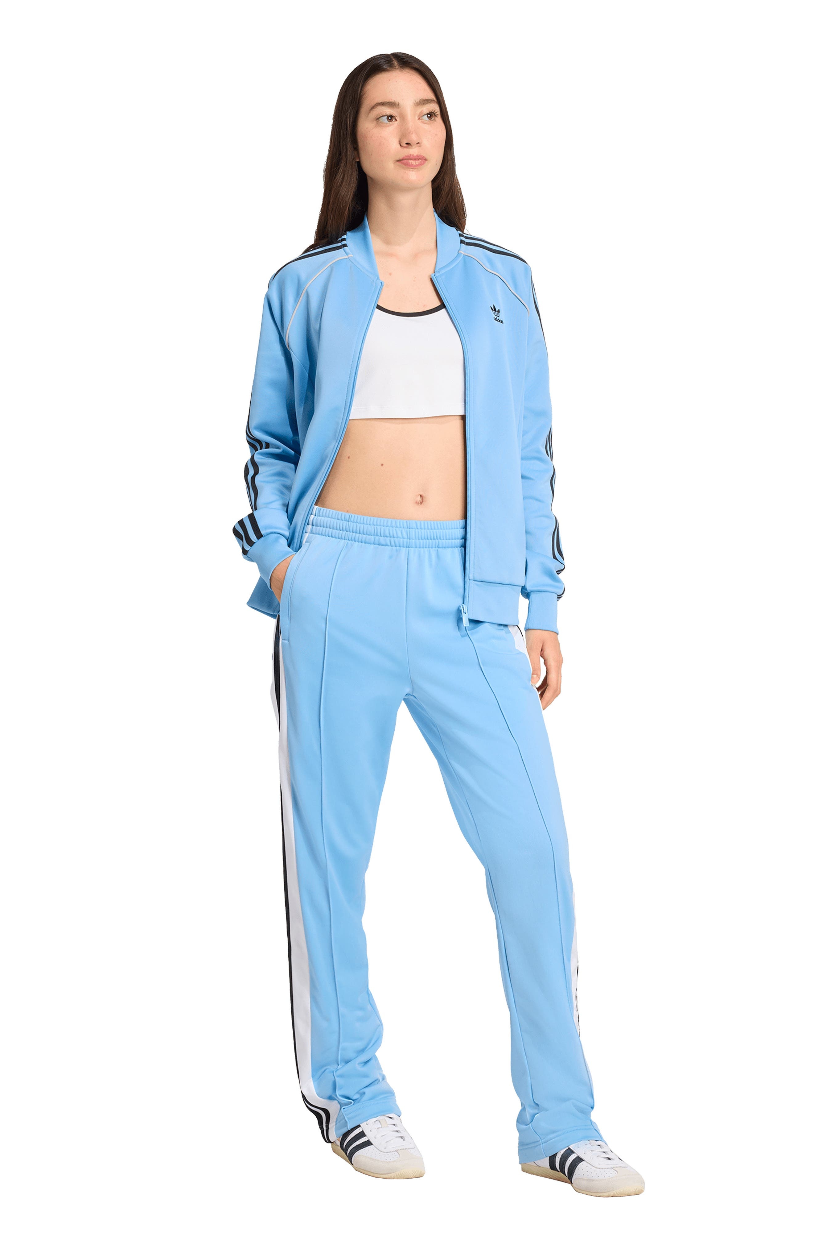 adidas Adibreak Track Pants in Ash Blue/Black at Nordstrom - 6