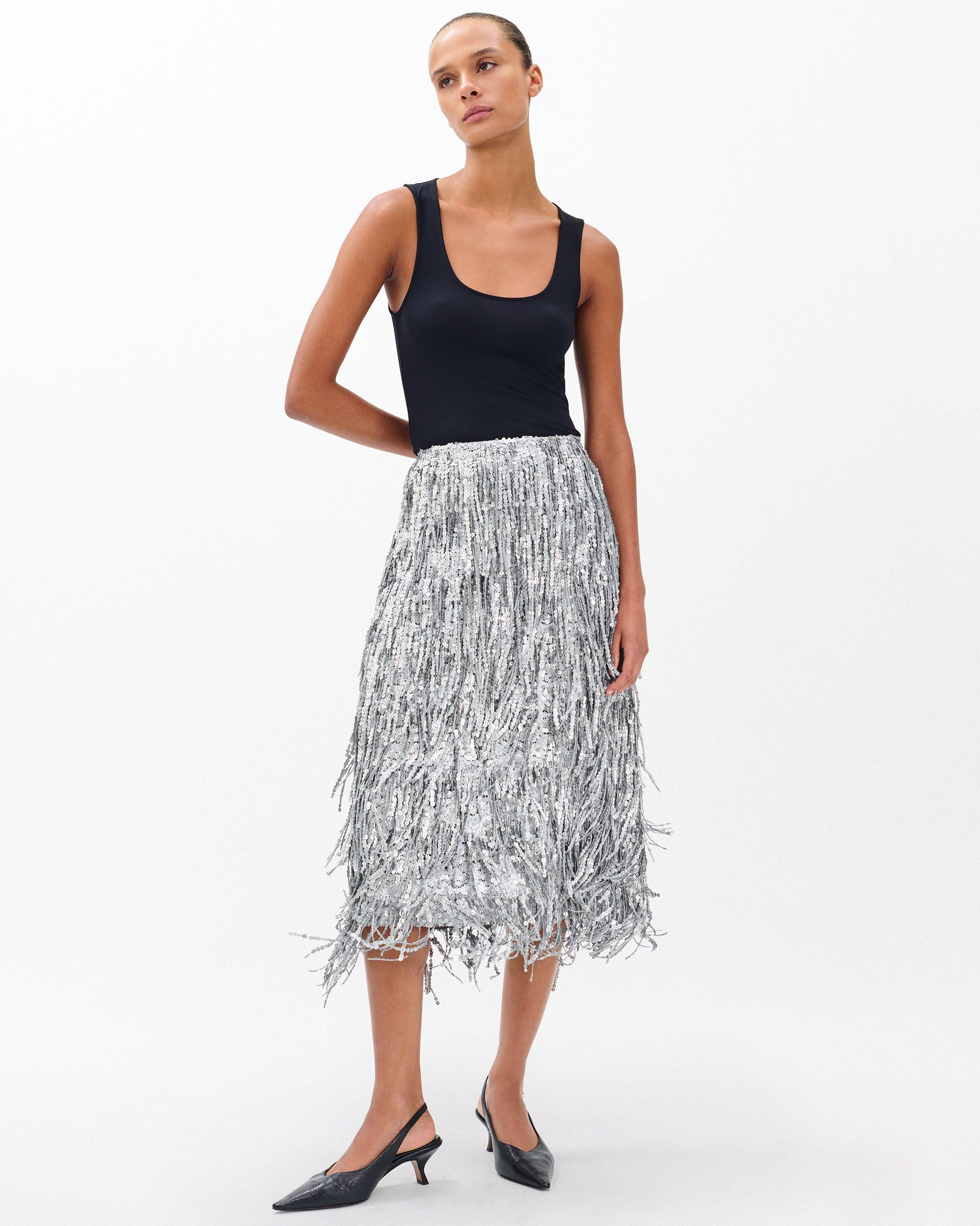 Billie Sequined Tassel Midi Skirt - 2