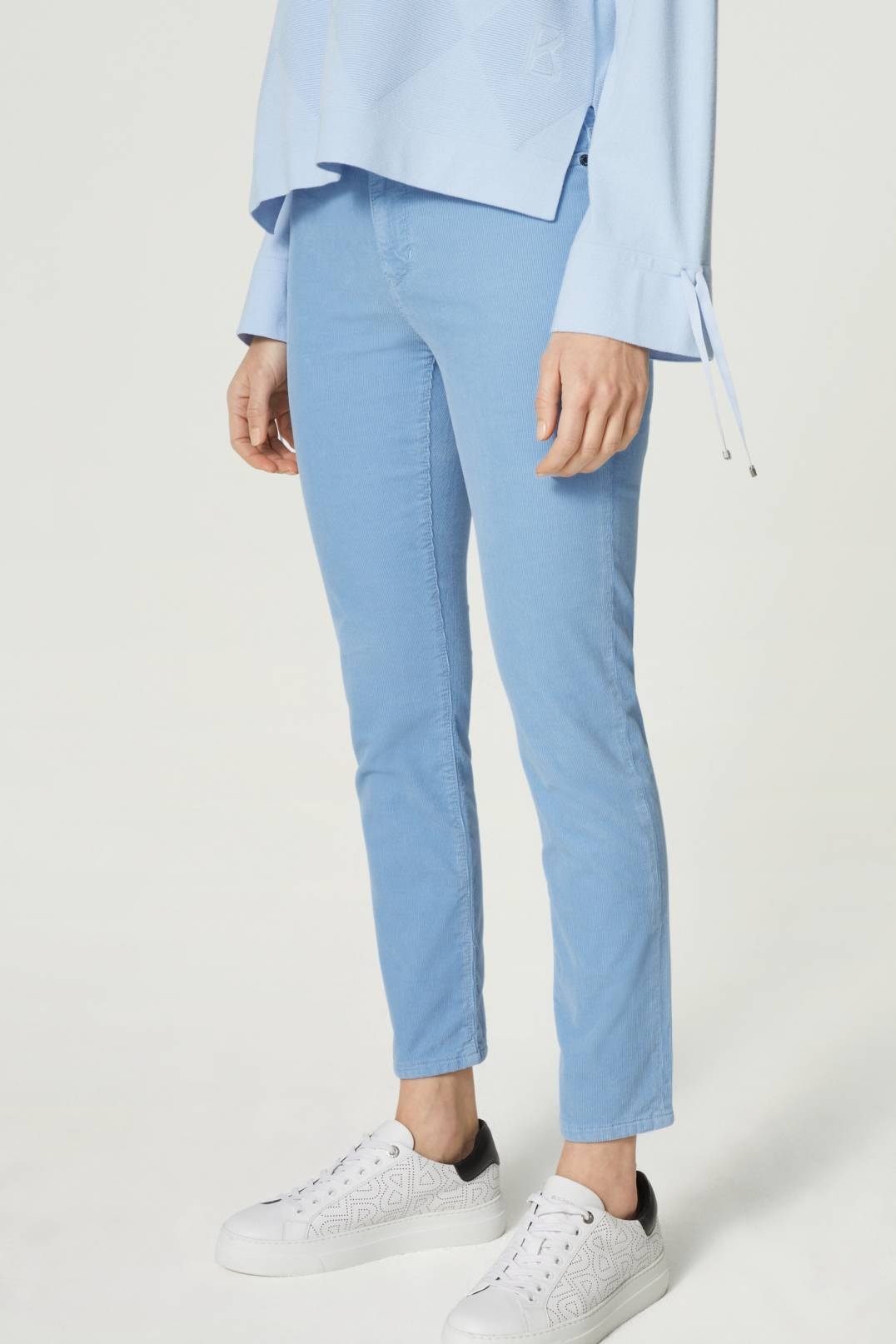 JULIE 7/8 CORDUROY PANTS IN LIGHT BLUE - 2