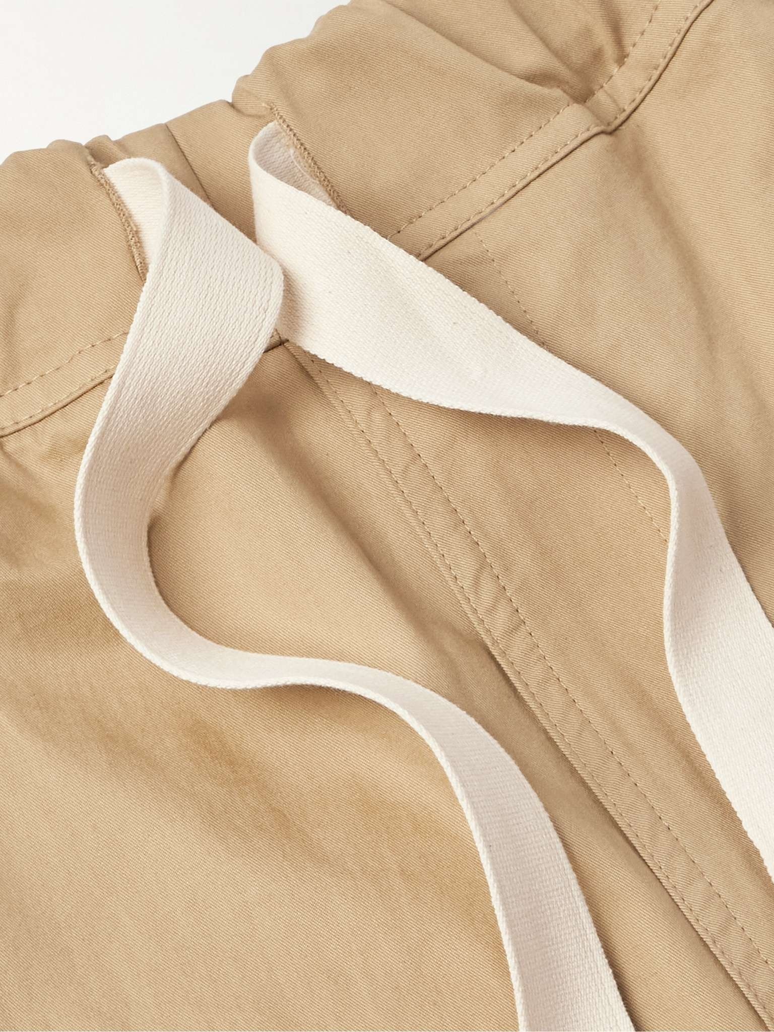 Wide-Leg Cotton-Twill Drawstring Cargo Trousers - 6