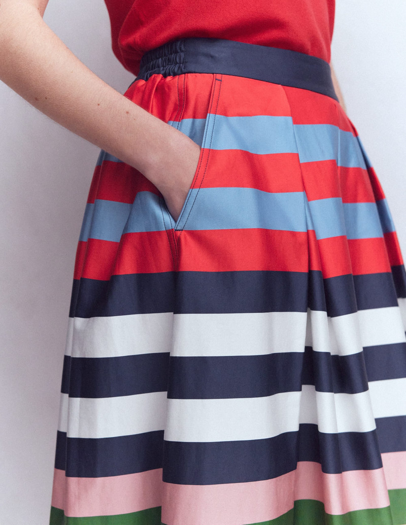 Verity Sateen Skirt-Multi Stripe 3
