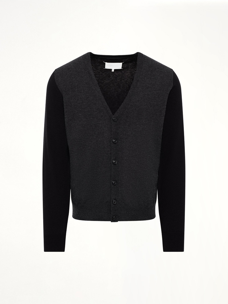 Maison Margiela Two-Tone Cardigan in Grey/Black outlook