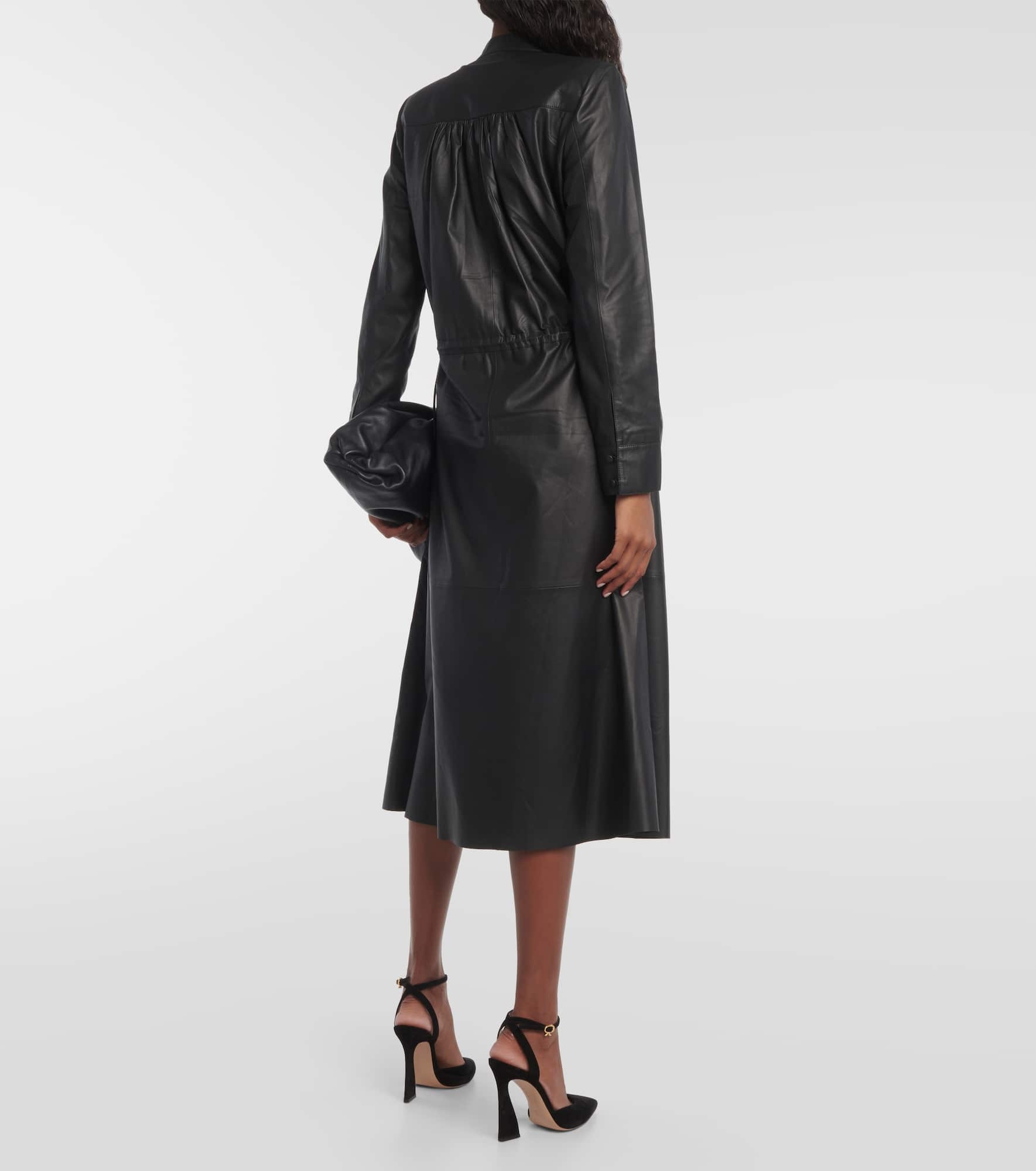 Leather midi dress - 3