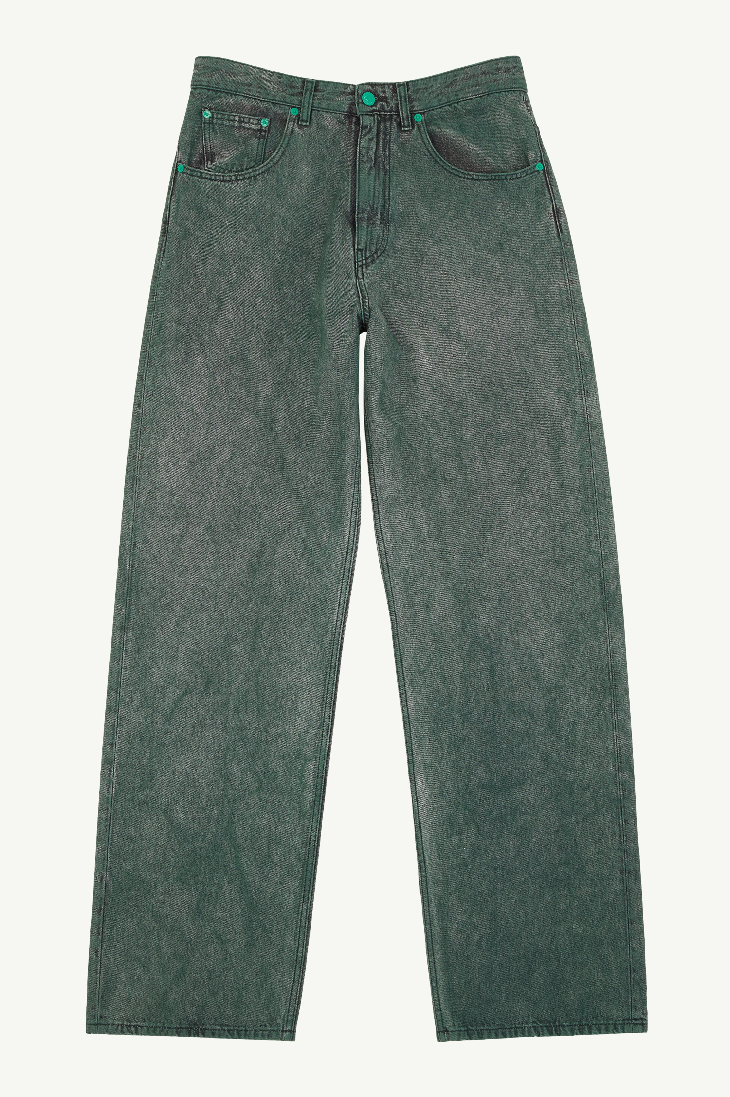 Straight leg denim trousers - 1