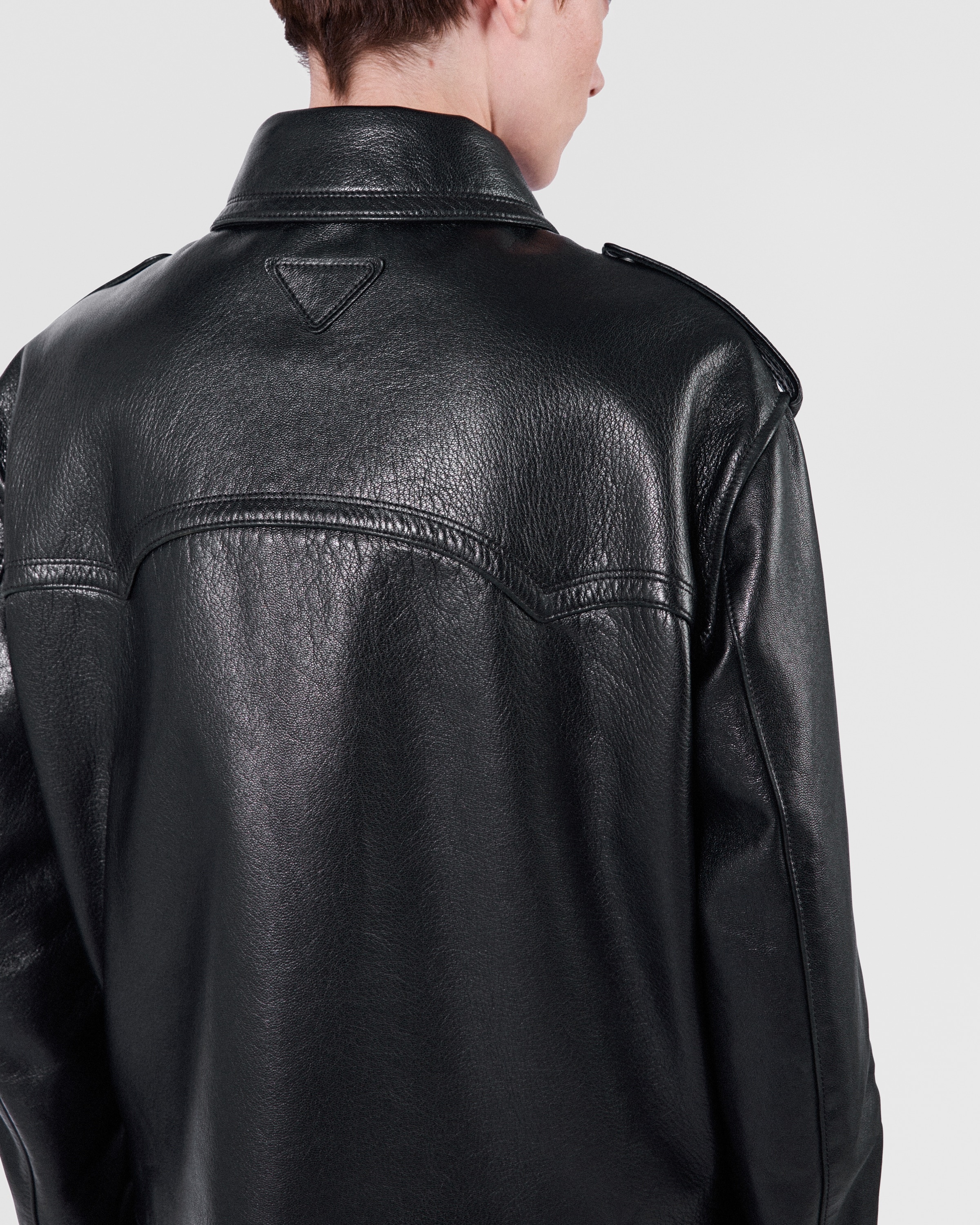 Leather biker jacket - 4