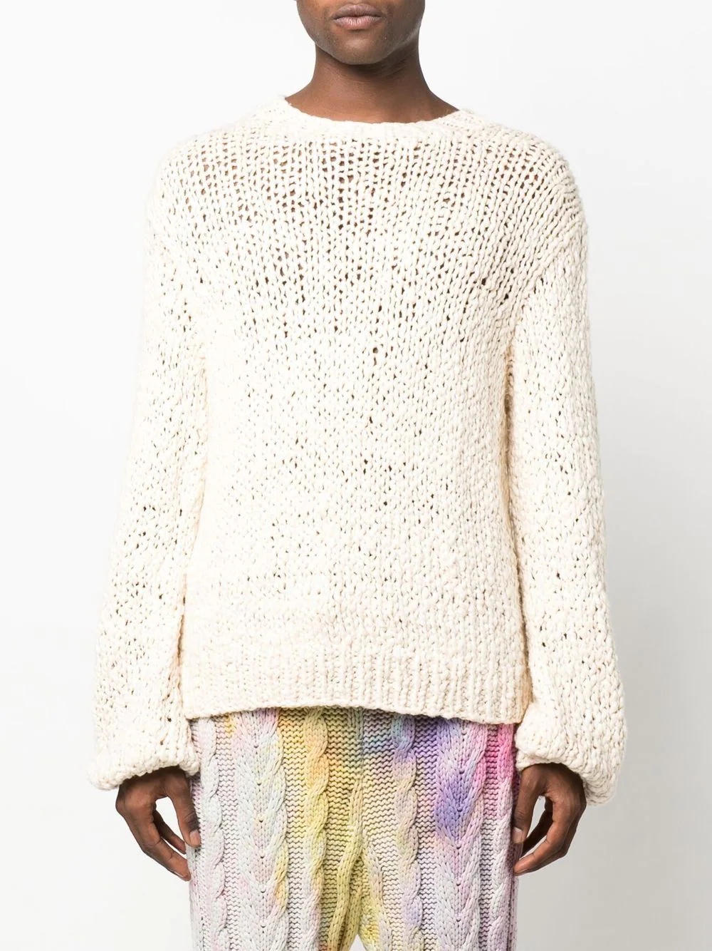 open-knit long-sleeve jumper - 2