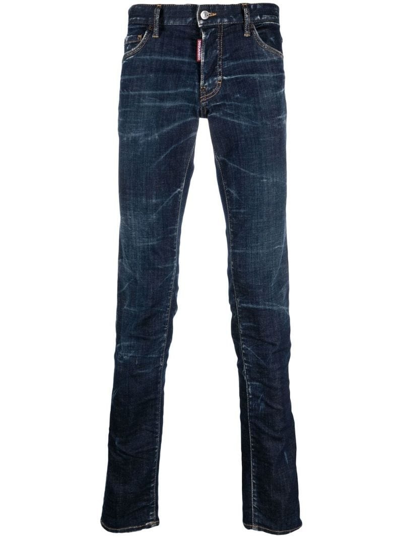 logo-patch skinny-cut jeans - 1