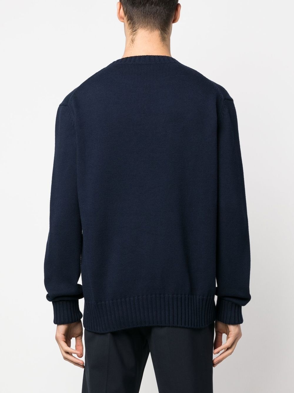 logo-intarsia crew neck jumper - 4