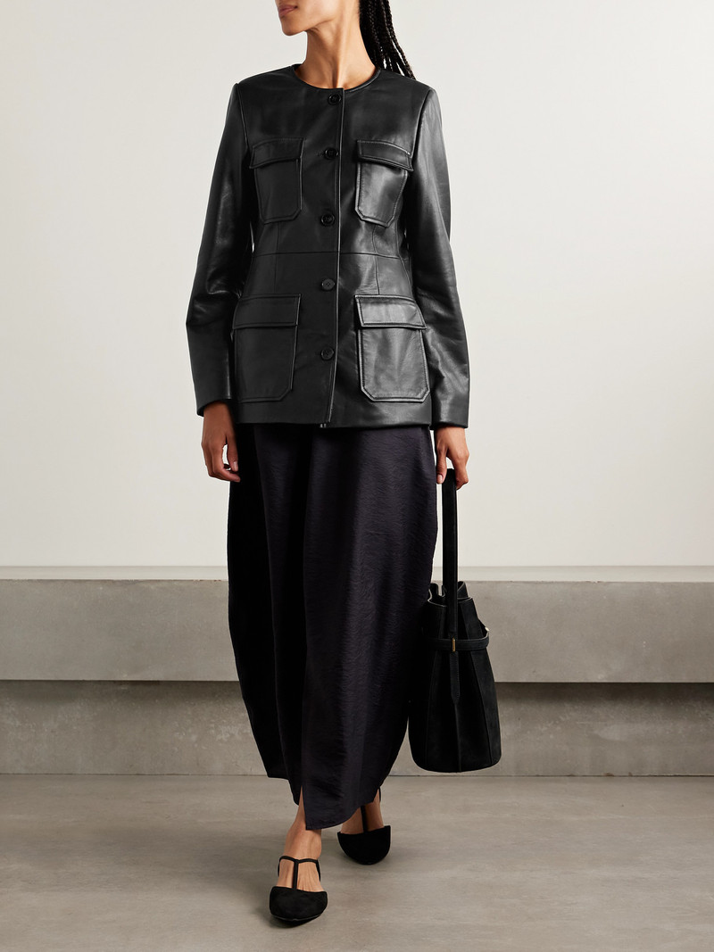 NOUR HAMMOUR Vernes Leather Jacket outlook