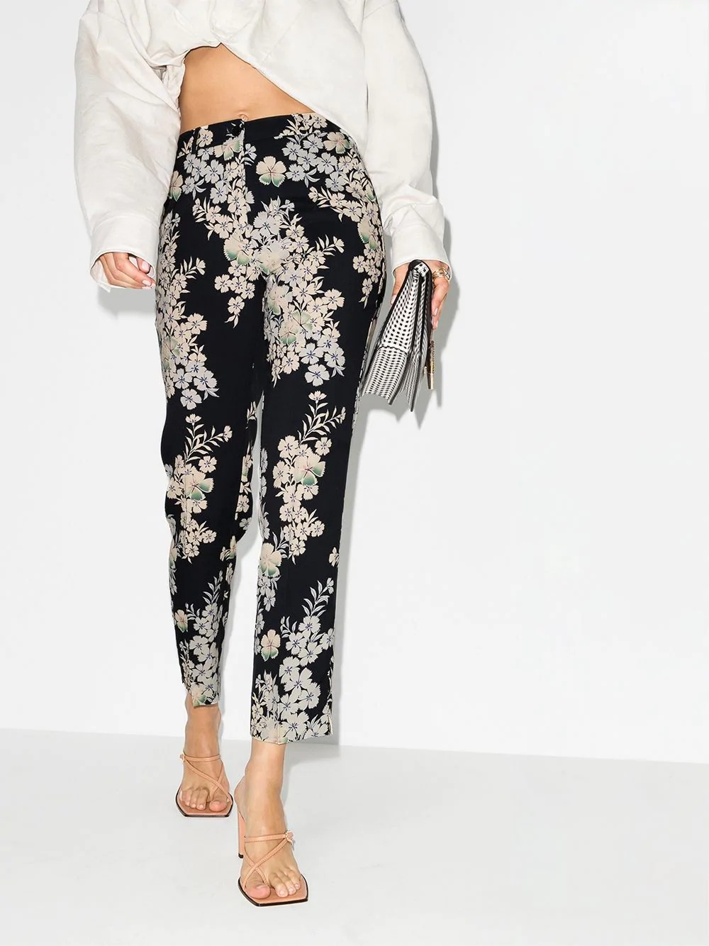 floral-print straight-leg trousers - 2