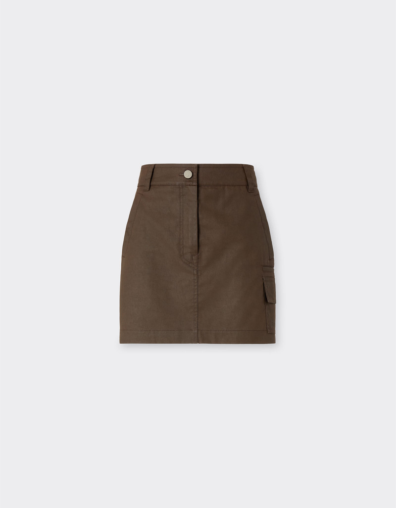 Mini skirt in technical gabardine with a vintage effect 1