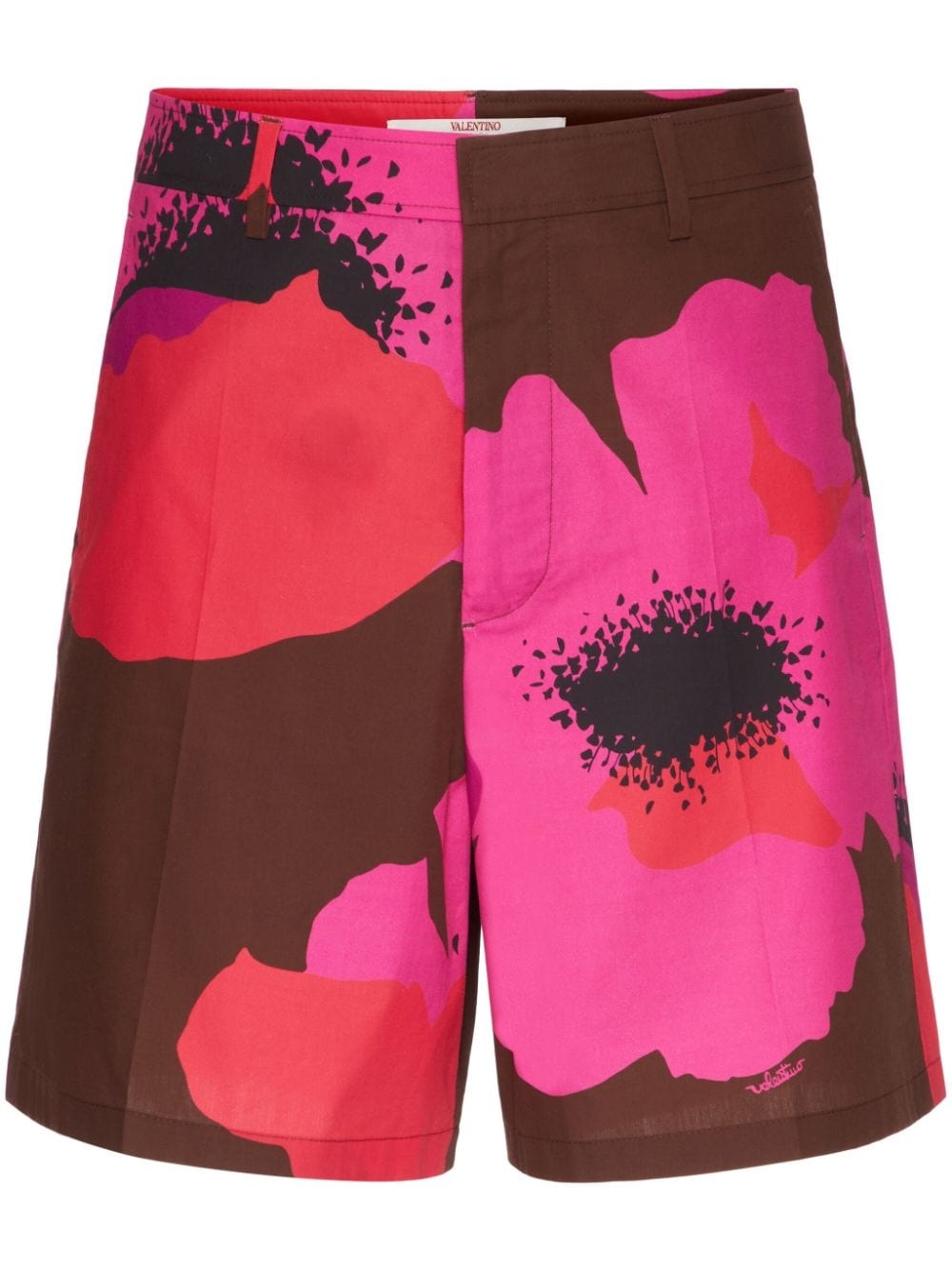 Flower Portrait-print bermuda shorts - 1