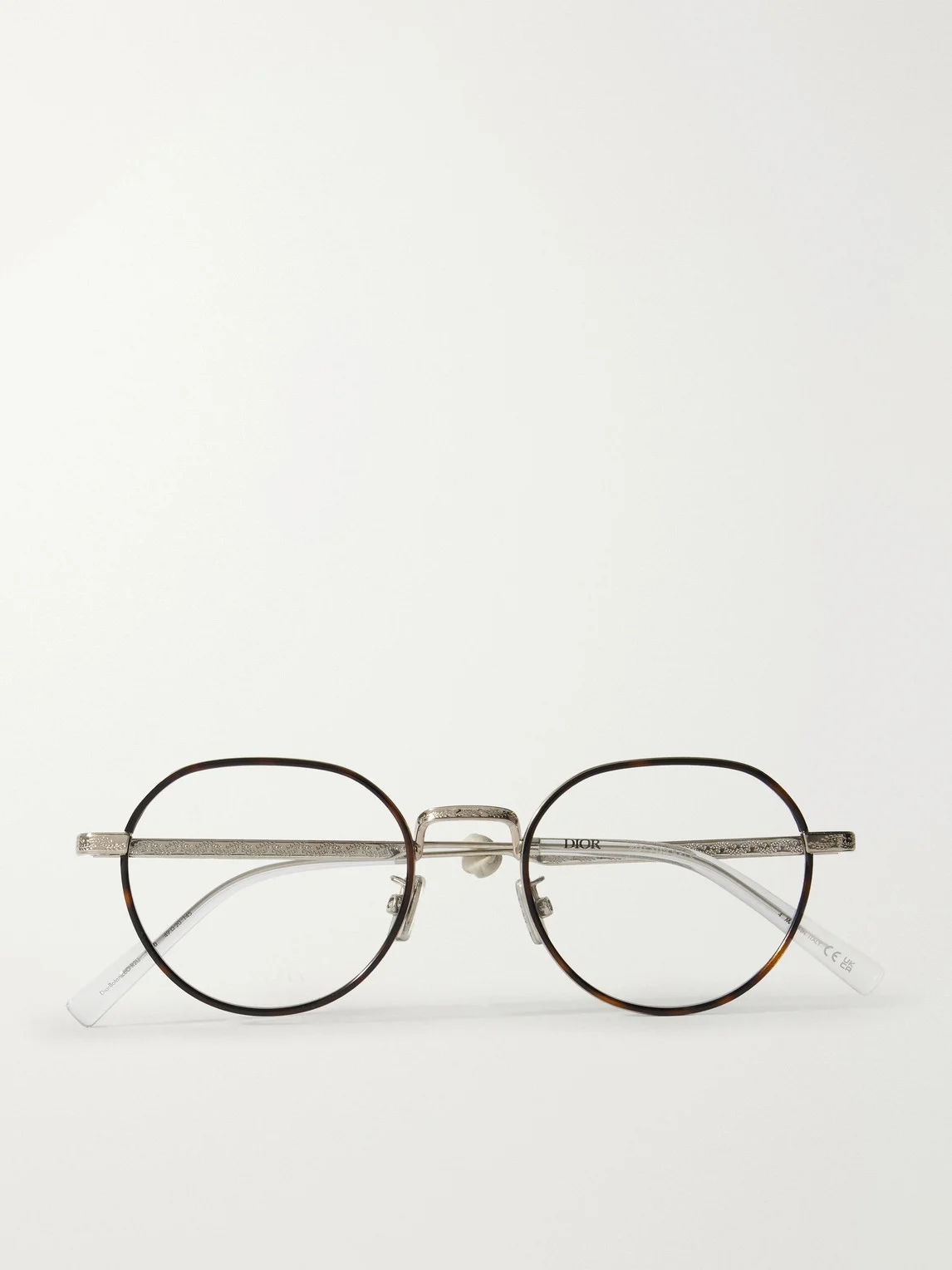 DiorBotanicaO R2U Havana Round-Frame Tortoiseshell Acetate and Silver-Tone Metal Optical Glasses - 1