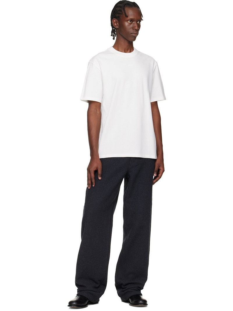 HUGO White Relaxed-Fit Logo-Print T-shirt outlook