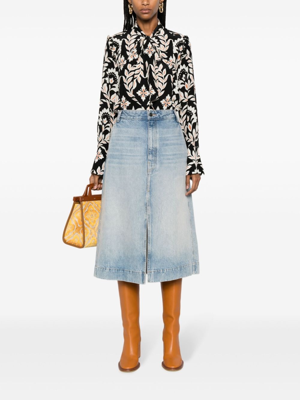 Ascot floral-print silk shirt - 2