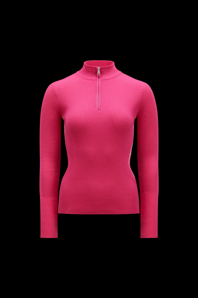 Wool Zip-Up Turtleneck Sweater - 1