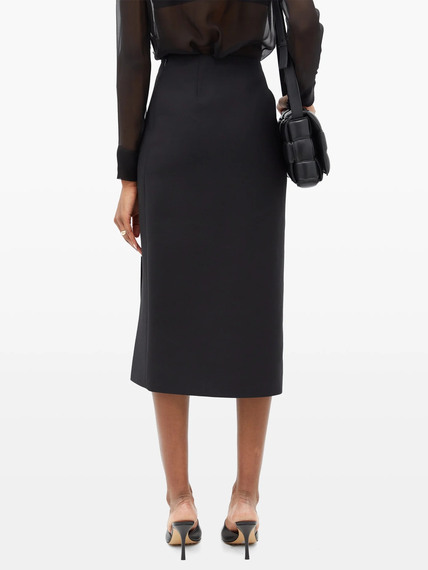 Crepe Couture wool-blend midi skirt - 5