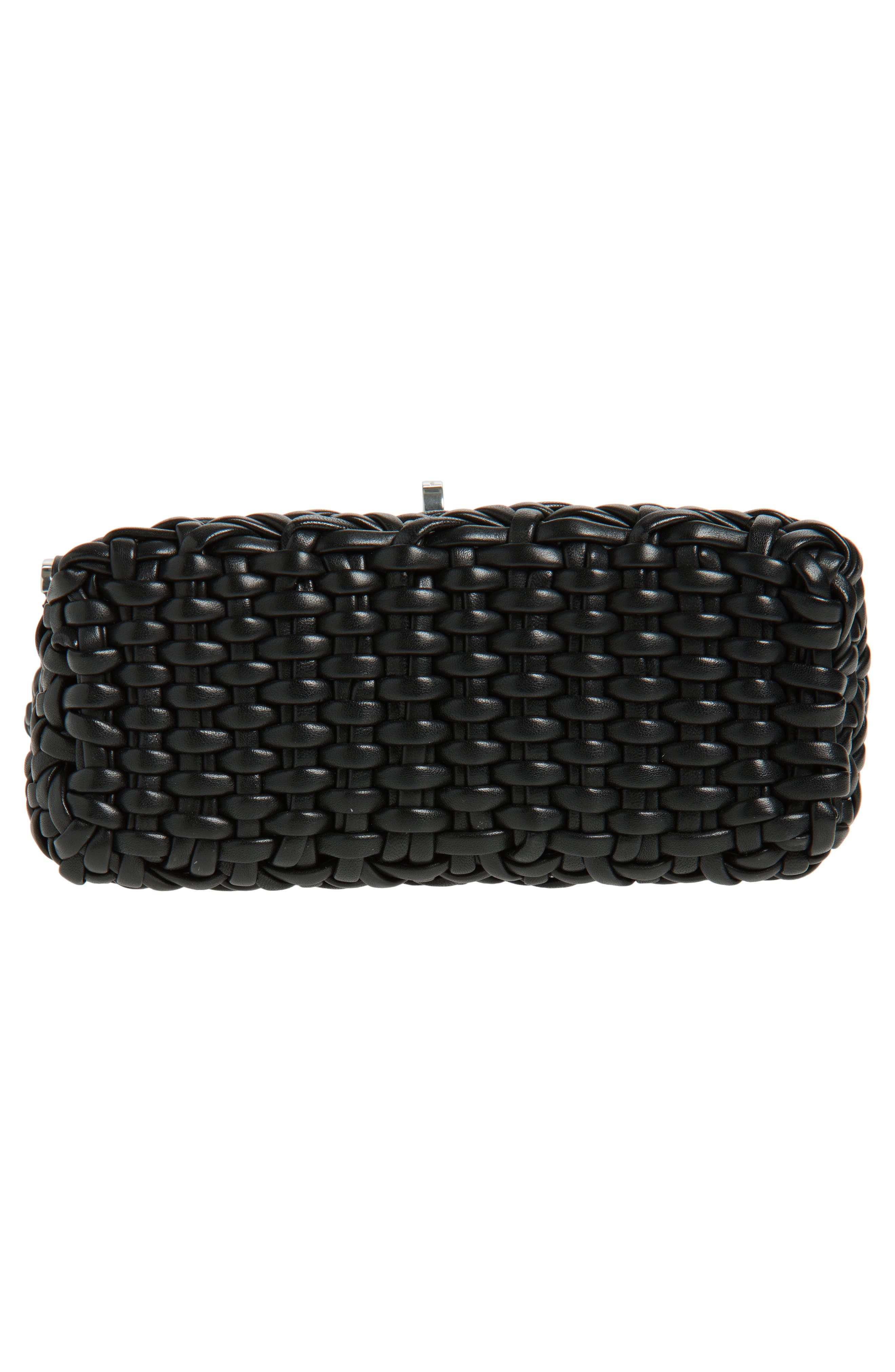 Dolce&Gabbana Marlene Woven Leather Shoulder Bag in Black/Black at Nordstrom - 6